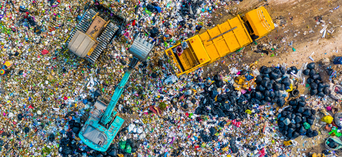 Plastic waste at a dump