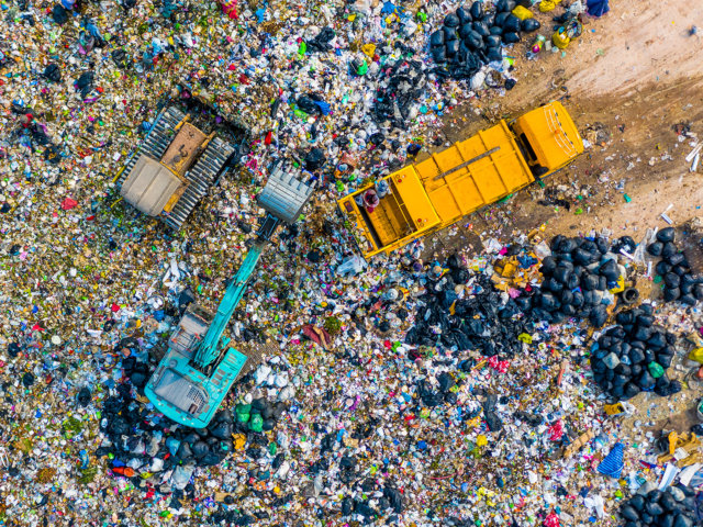 Plastic waste at a dump